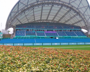 《韵味杭州·精彩亚运》——亚运曲棍球场馆边坡绿化